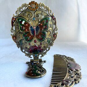 HANDMADE VINTAGE STYLE BUTTERFLY FOLDABLE MIRROR (M SIZE ONLY)